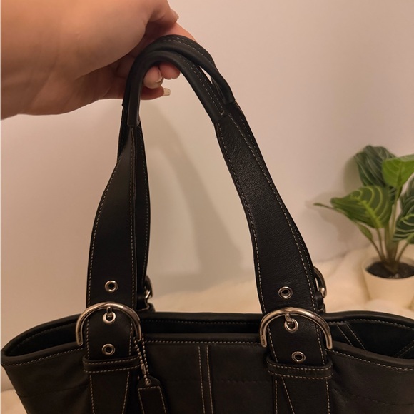 Coach Black Leather Tote Bag - Picture 9 of 15